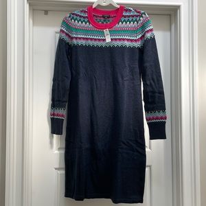 Talbots Holiday Fair Isle Sweater Dress
